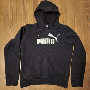 PUMA Boys Youth Fleece Pullover Hoodie Sweatshirt Black Size Medium M
